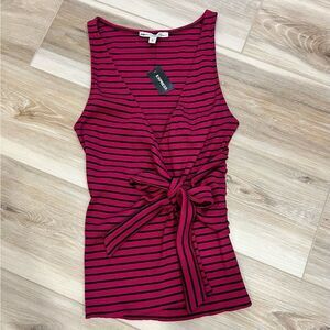 EXPRESS Striped Pink Sleeveless Top Size XS